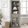 66.5 Tall Pantry Storage with Doors and Shelves, Freestanding Wooden Cupboard with Drawer Cabinet for Living Room, Bathroom, Bedroom