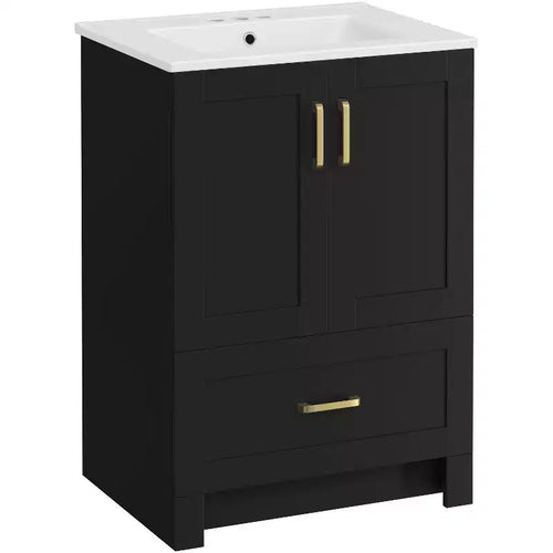 Yaheetech 34inch Floor Bathroom Vanity Wooden Bathroom Storage Cabinet with Sink