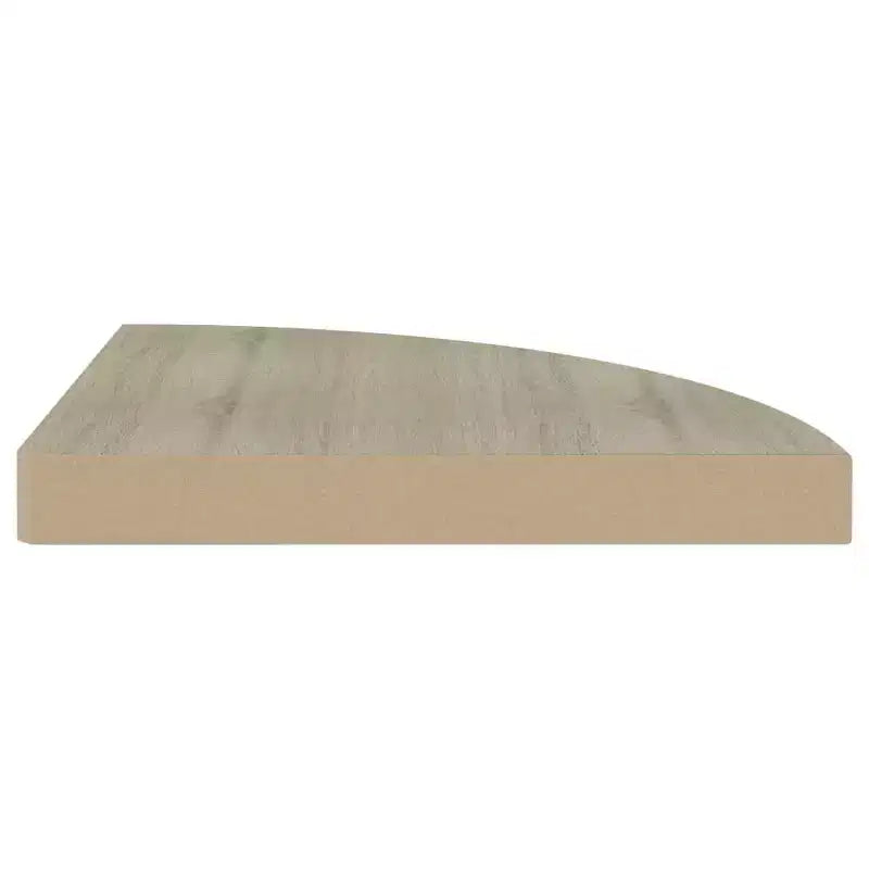 Corner Shelf Set of 2 Oak Honeycomb MDF, metal 13.8 x 13.8 in