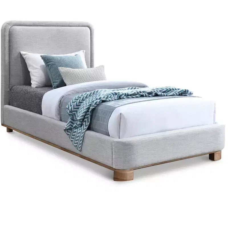 Meridian Furniture,Nolita Linen Textured Fabric Bed