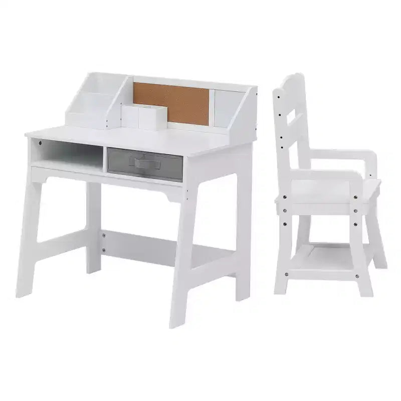 Children's study desk with adjustable chair, compact desk and chair set, suitable for student homework desk, bedroom