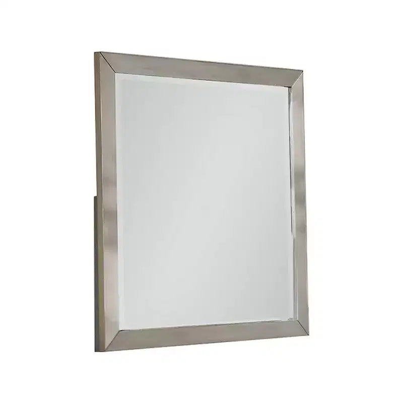 Royal Hampton 36 x 36 Modern Square Dresser Mirror, Pine Wood, Light Brown