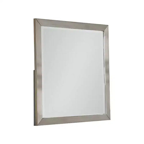 Royal Hampton 36 x 36 Modern Square Dresser Mirror, Pine Wood, Light Brown