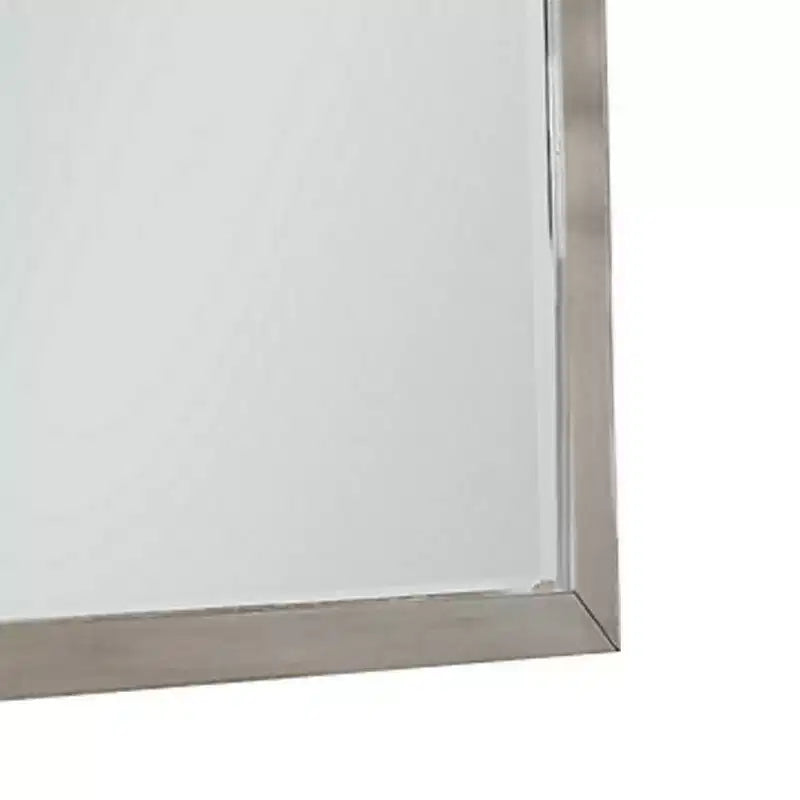 Royal Hampton 36 x 36 Modern Square Dresser Mirror, Pine Wood, Light Brown