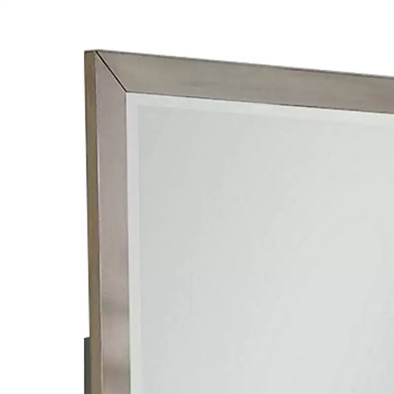 Royal Hampton 36 x 36 Modern Square Dresser Mirror, Pine Wood, Light Brown