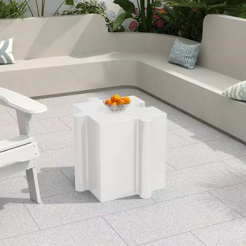MAYEERTY 1 Pack Modular Puzzle Side Table, MGO Artistic End Table for Indoor Outdoor Living Room, Patio